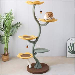 Meilleures ventes : Arbre à chat moderne en bois, multi-niveaux, sécurisé, avec plateforme de saut et meubles intégrés - Product Image 1