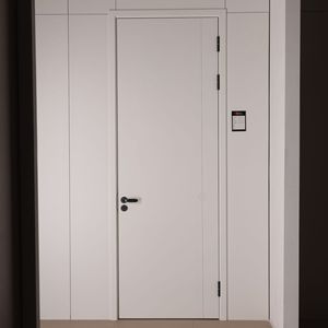 Puerta Interior Minimalista de Acero, Apertura Manual, Aislamiento Acústico, Superficie Acabada, Puerta de Polímero para Hogar u Oficina - Product Image 2