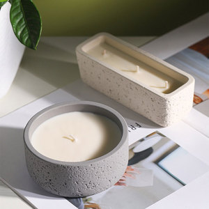 Taza de vela que hace contenedor de vela perfumada DISEÑO DE cráter DIY molde de yeso de hormigón - Product Image 1