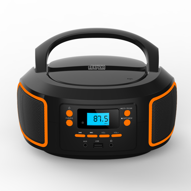 Mini High-fidelity AM/FM Portable Audio Top Loading CD Player Bass Built-in Speaker MP3 FM Radio Boombox USB Display CD-R/CD-RW