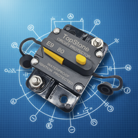 Interruptor de Circuito de Reinicio Manual de 12-48V DC 50A Topstone E92C de Montaje Superficial a Prueba de Agua para Barco, RV, Camión, Panel Solar