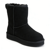 Bottes de neige en gros OEM/ODM pour femmes, bottes d'hiver en fourrure de mouton, cuir de vache chaud pour hommes, imperméables, vente directe d'usine