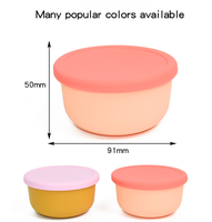 Boîte à lunch bento réutilisable, petit bol en silicone avec couvercle, boîte de rangement alimentaire divisée, boîte de rangement en silicone, récipient pour fruits et collations