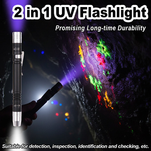 ไฟฉายพกพาขนาดเล็กแบบปากกา แสงยูวี 395 นาโนเมตร แสงสีเหลืองขาว เครื่องตรวจคราบปัสสาวะสัตว์เลี้ยง ไฟฉายวินิจฉัยทางการแพทย์แบบพกพา ไฟ LED ขนาดพกพา - Product Image 2