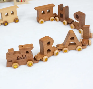 <span class=keywords><strong>Tren</strong></span> de Madera Personalizado, Juego de <span class=keywords><strong>Tren</strong></span> de Madera, Juguetes de Madera para Niños Pequeños, Juguetes Sensoriales para Niños, Regalos Personalizados para Niños - Product Image 2