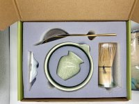 Nouvel ensemble de thé matcha 7 pièces : bol à matcha, fouet à thé, fouet à matcha en bambou sur support, ensemble OEM