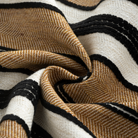 Approvisionnement d'usine Polyester Jacquard Rayé Tissu Home Textile Chenille Tissu pour Rideau Canapé Coussin