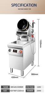 Robot da <span class=keywords><strong>Cucina</strong></span> Semikron <span class=keywords><strong>a</strong></span> Doppia Testa o Singola Testa per LNG/LPG, 110V/220V, Macchina Automatica per Cucinare <span class=keywords><strong>a</strong></span> <span class=keywords><strong>Gas</strong></span>, Wok Robotico - Product Image 6
