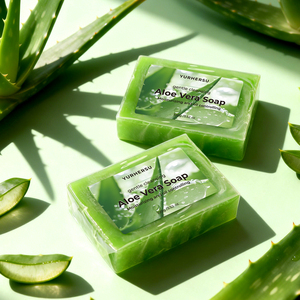 Jabón de Aloe <span class=keywords><strong>Vera</strong></span> al por Mayor con Manteca de Karité, Aceite de Oliva y Aceite de Coco para una Limpieza Suave e Hidratación para Todo Tipo de Piel, Natural - Product Image 1