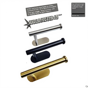 Thiết Kế Hiện Đại Tự Dính Màu Đen Nhà Bếp Phòng Tắm Giấy Cuộn Chủ Đấm Miễn Phí Tủ Khăn Giấy Chủ - Product Image 2