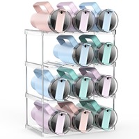 D5785 Étagère de rangement autoportante pour 16 bouteilles, organiseur de bouteilles d'eau, de vin et de boissons, support de rangement empilable en plastique