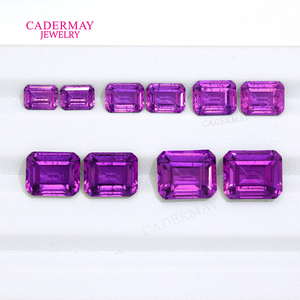 Zaffiro Viola Blu <span class=keywords><strong>Smeraldo</strong></span> Taglio 5x7mm-10x12mm Certificato AGL, Zaffiro Sintetico <span class=keywords><strong>con</strong></span> Inclusioni e Piccole <span class=keywords><strong>Crepe</strong></span> - Product Image 2