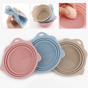 Huoxi Foldable <b>Silicone</b> Cleaning Bowl Powder Puff Makeup Tools Dual-use Home Commercial Waterproof Environmental Protection Soft - Product Image 6