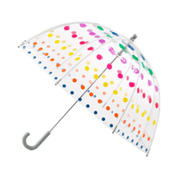 Parapluie à bulles transparent semi-automatique léger de 38 pouces pour enfants avec dôme de protection contre la pluie et le vent pour enfants