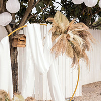 Arche de mariage en plein air, toile de fond, fleurs séchées, Bouquet de Pampas, décor en métal, support de fleurs de mariage