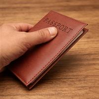 Porte-passeport et porte-cartes en cuir PU, avec porte-billets, portefeuille et étui de protection pour passeport