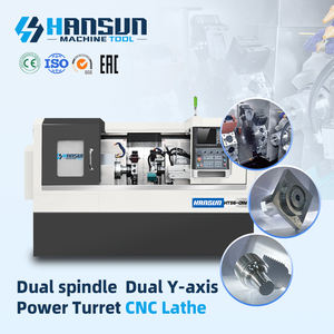 เครื่องกลึงซีเอ็นซีอัตโนมัติ HANSUNHTS6-DIIY แบบ 6 แกน ความปลอดภัยสูง พร้อมแกนหมุนคู่ รุ่นอเนกประสงค์สำหรับงานหนัก แบบสองศูนย์กลึง - Product Image 1