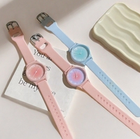 Jam tangan Quartz cantik wanita, versi Korea murah warna permen sederhana Quart Online kustomisasi tersedia