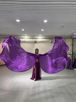 Drapeau de danse avec bâton extensible, forme demi-cercle, surface brillante, accessoires de costumes de performance, drapeau de louange