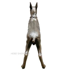 Escultura de pie de perro boxeador de bronce para jardín al aire libre personalizada - Product Image 5