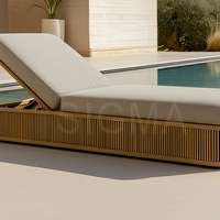 Ensemble de canapés modernes pour l'extérieur, chaise de loisirs, meubles de luxe en teck pour patio, balcon, jardin, imperméable et durable