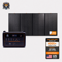 Station d'alimentation portable de camping en plein air à haute efficacité avec kit de panneaux solaires pliables 400W, chargeur étanche pour le camping et la randonnée