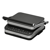 Grill panini multifonction 4-en-1 avec 10 menus prédéfinis, écran tactile numérique, plaques de cuisson amovibles, ouverture à 180° °   pour barbecue