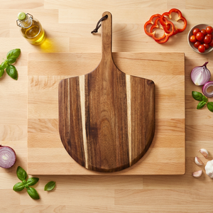 Pala para Pizza de Madera de Acacia y Bambú, Incluye Mango, Tabla de Charcutería, Espátula para Pizza, Herramienta para Hornear Pan y Pizza de Madera - Product Image 6