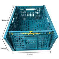 Panier pliable en plastique bleu écologique pour cuisine et garde-manger, avec trous de ventilation, caisse pliable en plastique