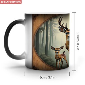 Custom Festival Theme Magic Mug Frosted Black 11oz <b>Ceramic</b> Heat Sensitive <b>Cup</b> - Product Image 1