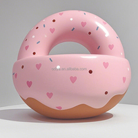 Ensemble de chaises donut en fibre de verre et table à crème glacée – Sièges artistiques et confortables, écologiques, imperméables et durables pour centre commercial
