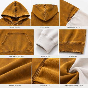 Felpa <span class=keywords><strong>con</strong></span> <span class=keywords><strong>Cappuccio</strong></span> Vintage Personalizzata da <span class=keywords><strong>Uomo</strong></span>, Pullover <span class=keywords><strong>con</strong></span> Maniche a Contrasto, Stile Streetwear <span class=keywords><strong>con</strong></span> Tasca a Marsupio - Product Image 2