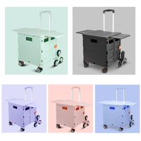 Chariot de supermarché pliable à roulettes OEM ODM 4 roues chariot de supermarché pliable chariot de supermarché chariot de poussée à main