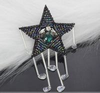 Applique florale céleste brillante RYL avec perles, lune, étoile et franges pour accessoires vestimentaires et fournitures de bricolage
