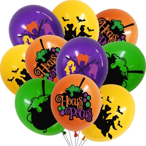 Hstyle Halloween sorcière <span class=keywords><strong>Hocus</strong></span> <span class=keywords><strong>Pocus</strong></span> fête d'anniversaire fournitures Halloween anniversaire bannière gâteau Cupcake Toppers imprimé ballons en Latex - Product Image 3