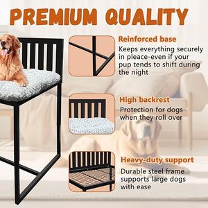 Naast Hond Stapelbedden Voor Grote Honden, Metalen Honden Bedframe Met Afneembaar Kussen-Groot - Product Image 6
