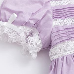 Gaun pesta anak perempuan, gaun pesta elegan bayi perempuan butik Trim renda bordir, lengan Puff musim panas untuk pesta gadis - Product Image 6