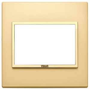 Vimar <b>Wall</b> Switch <b>Plate</b> Satin Gold 13.1x11.6cm - Product Image 1