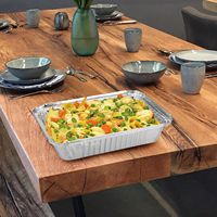 750ml Aluminium Emporter Argent Feuille D'étain Boîte À Lunch Plaque En Aluminium Emballage Alimentaire Conteneur En Feuille D'aluminium Feuille Plateau Avec Couvercle