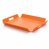 Plateaux de présentation de pâtisserie en plastique ABS multicolores avec poignées pour servir des gâteaux et des pâtisseries dans les boulangeries et les cafés