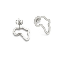 Boucles d'oreilles pendantes Mini carte de l'afrique, bijou en acier inoxydable, vente en gros, 9mm
