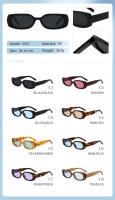Lunettes de soleil colorées à petite monture, style rétro, rectangulaires et fines, en polycarbonate, protection UV, tendance estivale