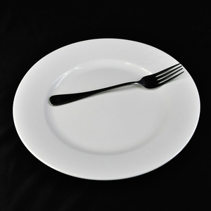 Logotipo personalizado Hotel restaurante a granel hecho a mano de <span class=keywords><strong>gres</strong></span> porcelánico juegos de cena de cerámica mate plato blanco - Product Image 5