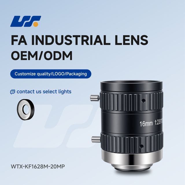 WTX Industrial Lens 1.1" F2.8-22 20MP 16mm C-Mount Fixed Focus FA Lens for Machine Vision Camera