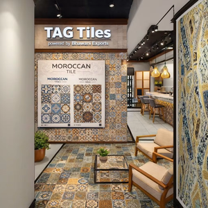 Moroccan Glazed Ceramic Tiles 300x300mm Decorative Floor and Wall Tiles for Interior School and Villa Use - Product Image 1