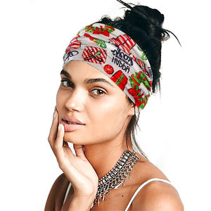 Diadema con estampado navideño de nuevo diseño, diadema elástica con nudo de borde ancho, diadema de Papá Noel de dibujos animados, accesorios para el cabello - Product Image 4