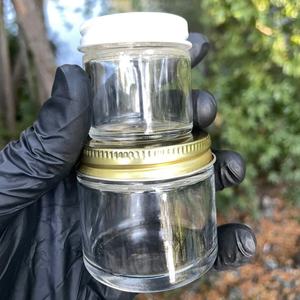 Pot en verre de haute qualité vide de 3,5 grammes, 4 grammes, 1 once, 2 onces, en vrac, pour concentré, avec couvercle en métal doré, argenté ou noir - Product Image 4