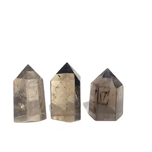 smoky quartz tower crystal smoky quartz points crystal craft for wholesale