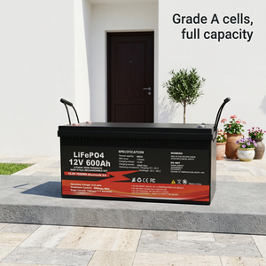 Batterie LiFePO4 12V 600Ah 7,6 kWh à décharge profonde pour stockage solaire, camping-car, camping, bateau, hors réseau, avec BMS 200A intégré, certifiée CE/ROHS - Product Image 1