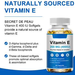 Capsule di Vitamina <span class=keywords><strong>E</strong></span> in Softgel per Adulti - Supporto Immunitario, 60 Capsule per Flacone - Product Image 5